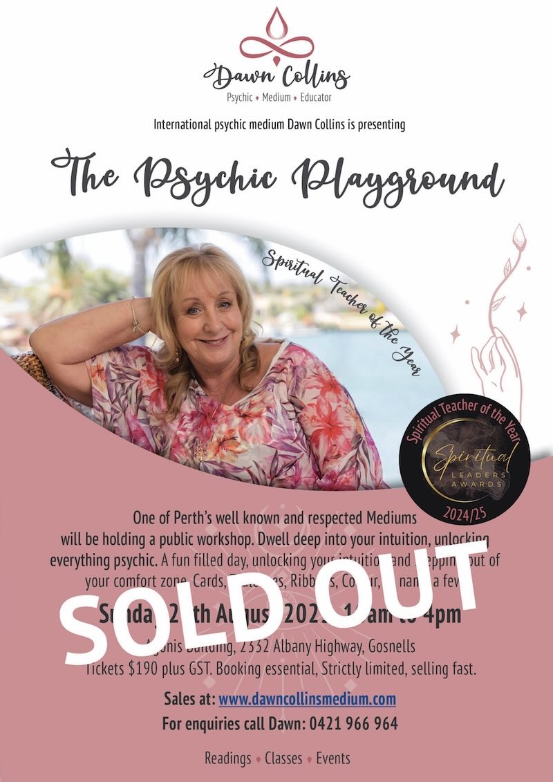 Dawn Collins Medium - The Psychic Playground 24 August 2025 SOLD OUT
