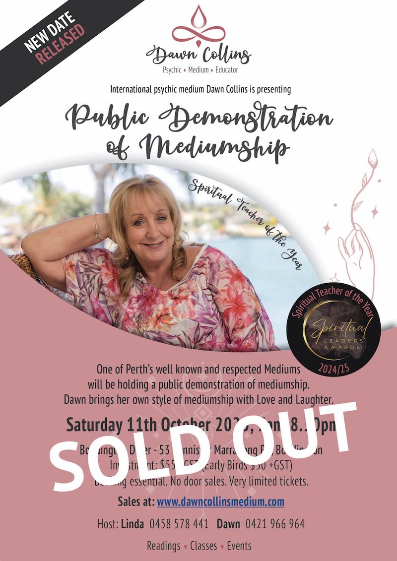 Public Demonstration_Boddington_SOLD OUT Dawn Collins Public Demonstration of Mediumship Boddington October 2025